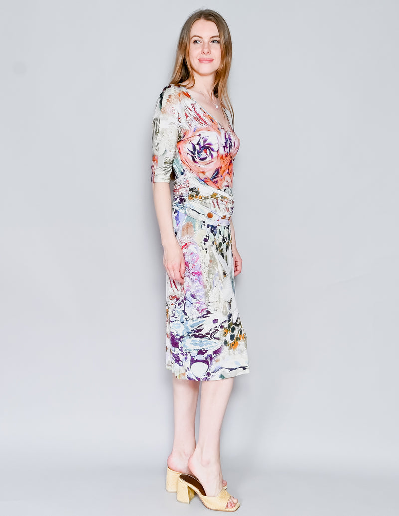 ETRO Milano Floral Print Jersey Midi Dress (IT 46)