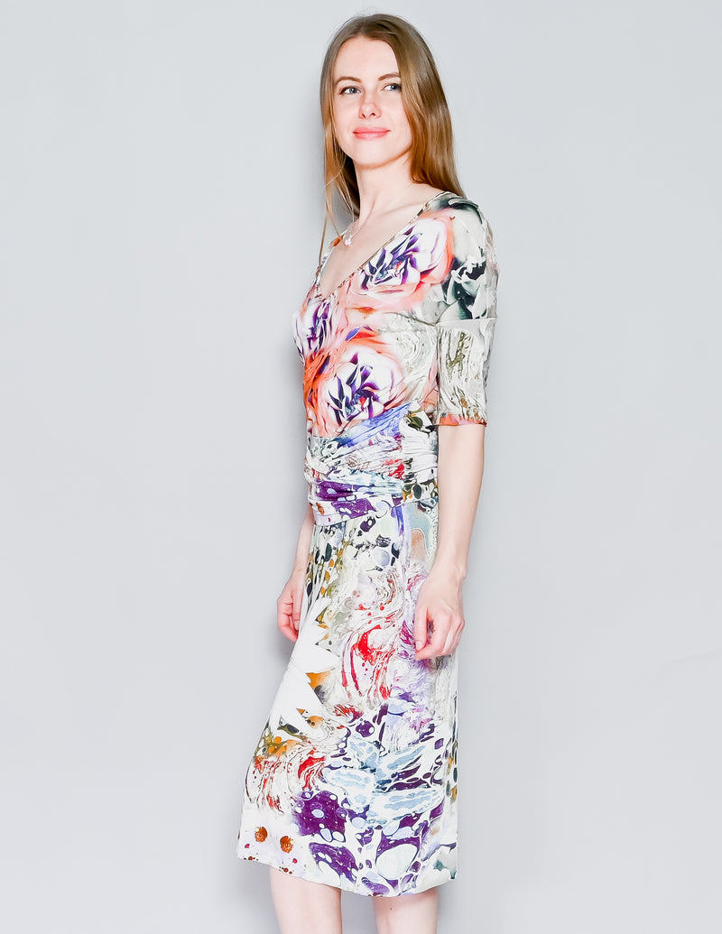 ETRO Milano Floral Print Jersey Midi Dress (IT 46)