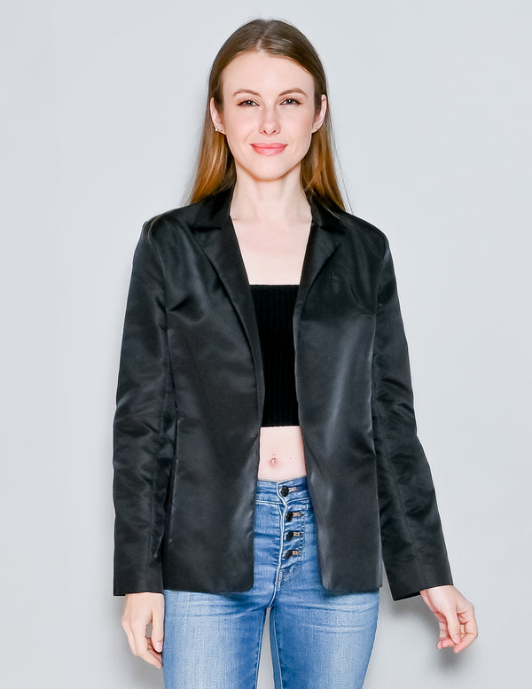 AMANDA UPRICHARD Black Taffeta Blazer (S)