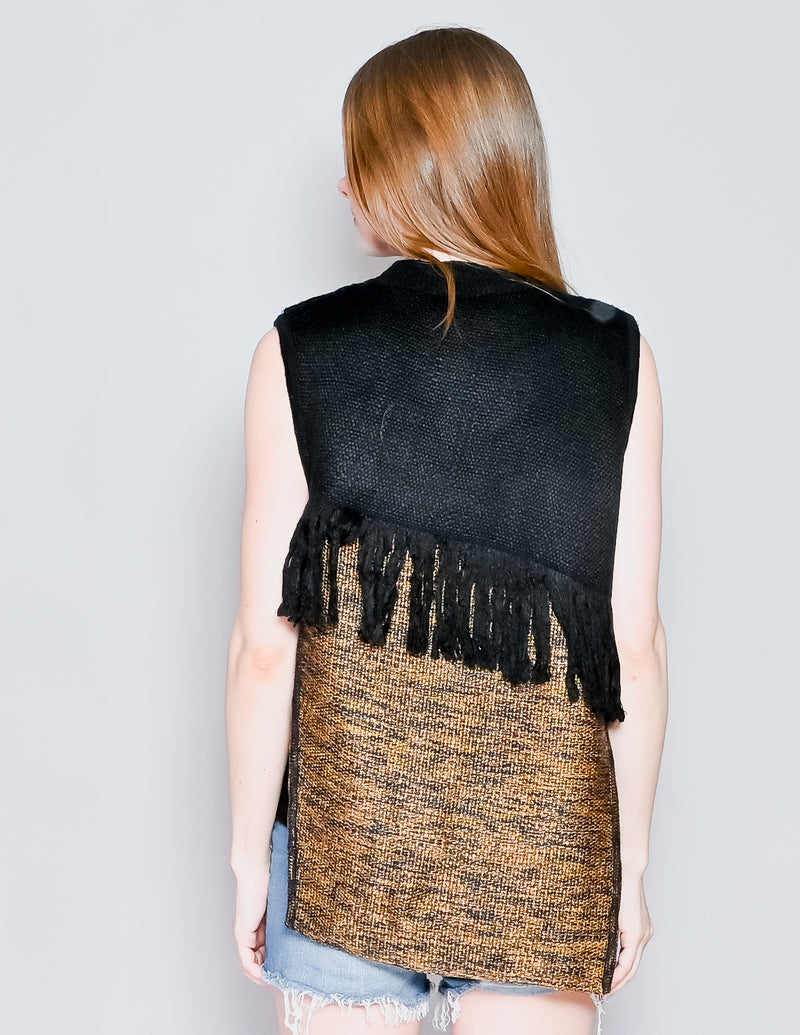 AKIRA NAKA Fringe Sleeveless Knit Sweater (S) – Fashion Without