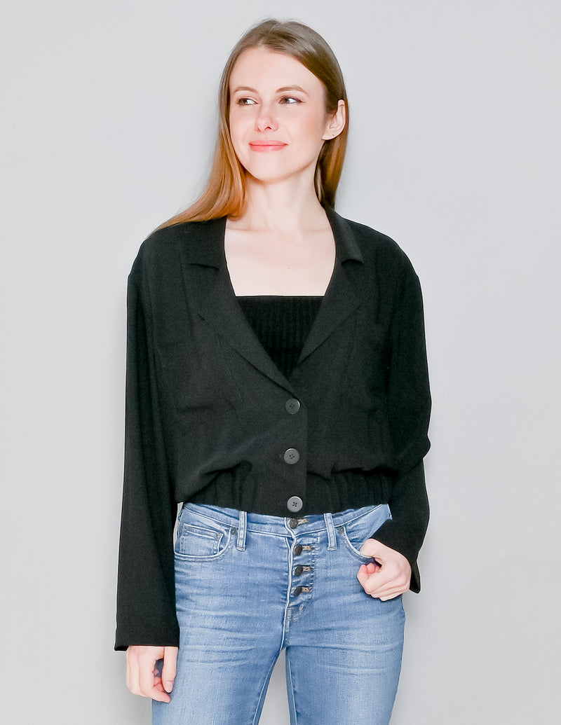 AMANDA UPRICHARD Black Albany Blazer (S)