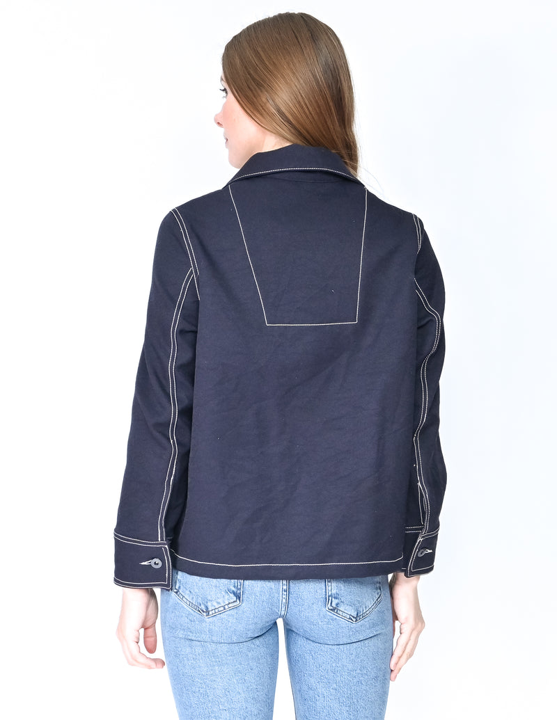 HOPE Sweden Dark Blue Boxy Jacket (Size EU 34/ US 4)