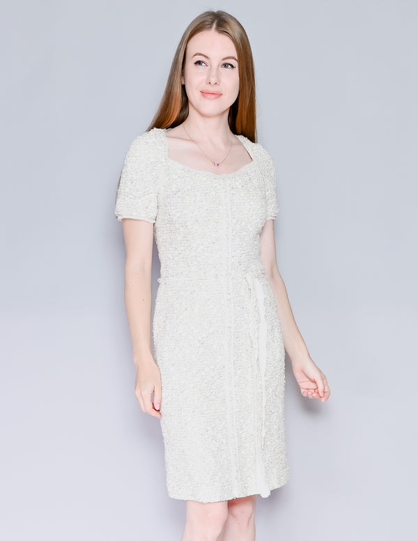 MONIQUE LHUILLIER Collection Ivory Tweed Dress NWT (6)