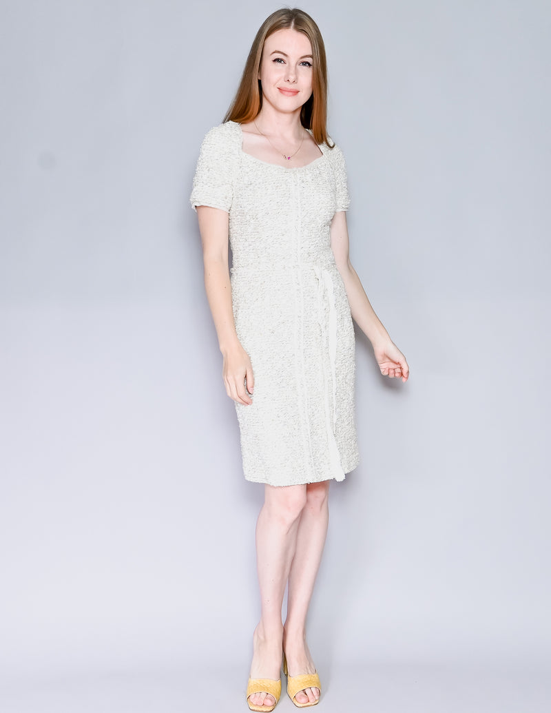 MONIQUE LHUILLIER Collection Ivory Tweed Dress NWT (6)