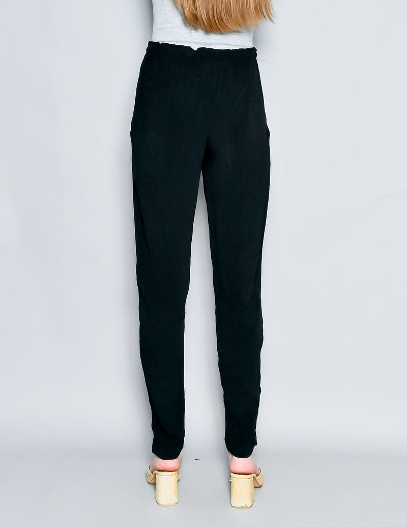 NICOLE MILLER Artelier Black Drawstring Pants (S)