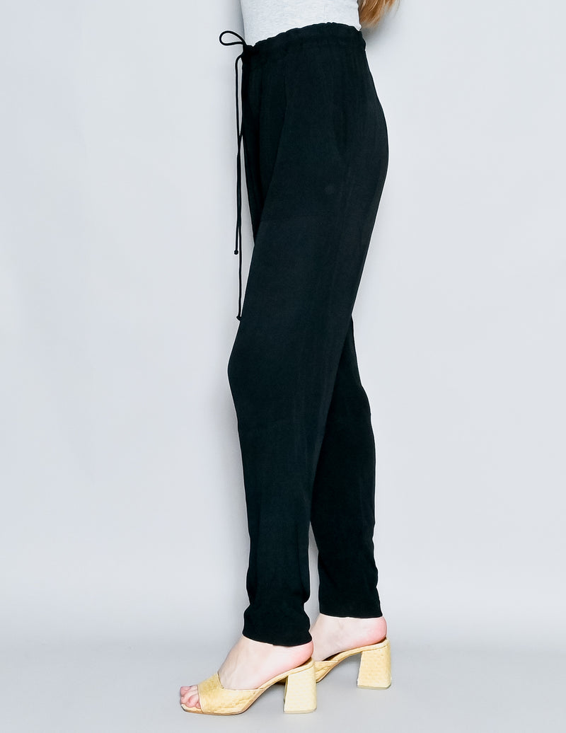 NICOLE MILLER Artelier Black Drawstring Pants (S)