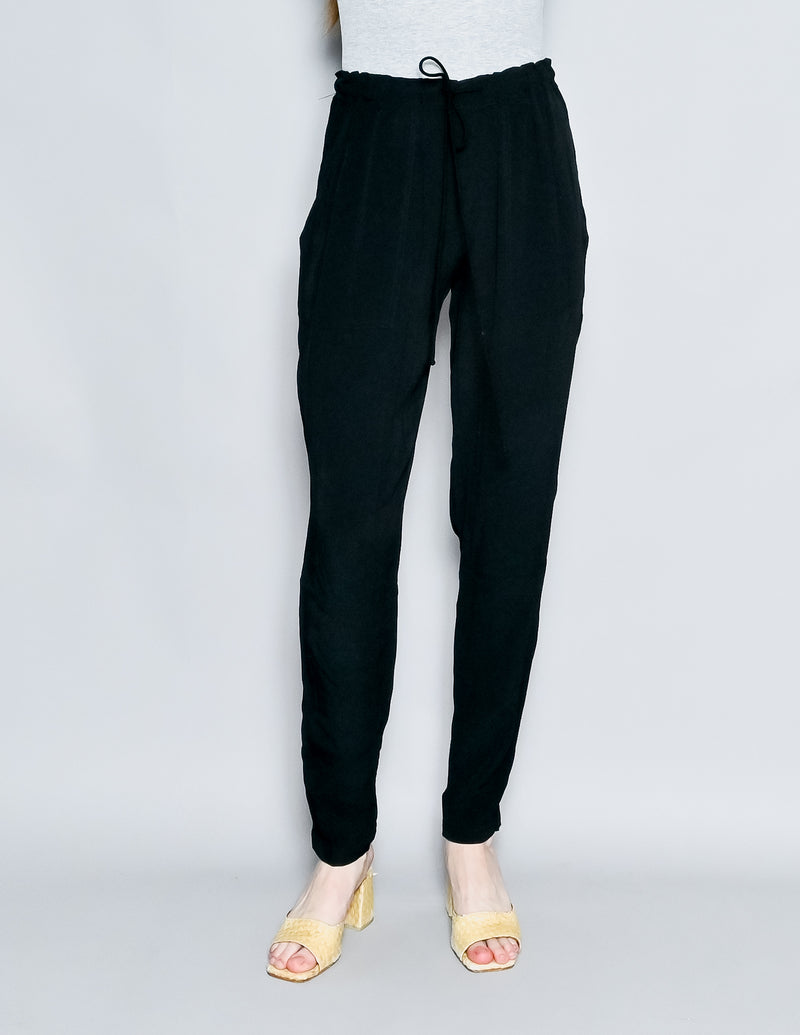 NICOLE MILLER Artelier Black Drawstring Pants (S)