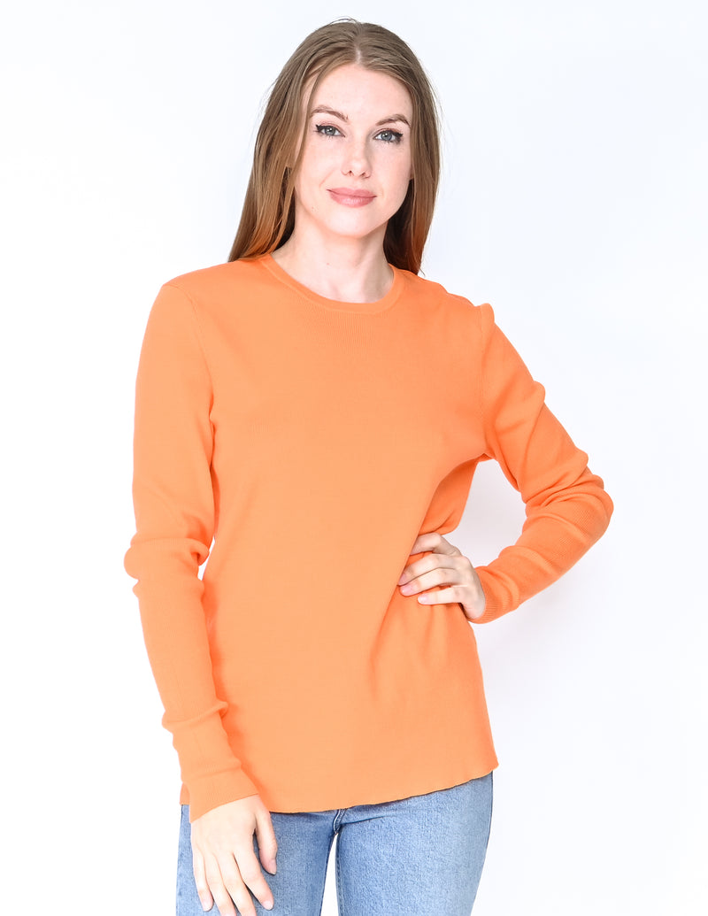 RALPH LAUREN Orange Merino Wool Ribbed LS Top NWT (Size XL)