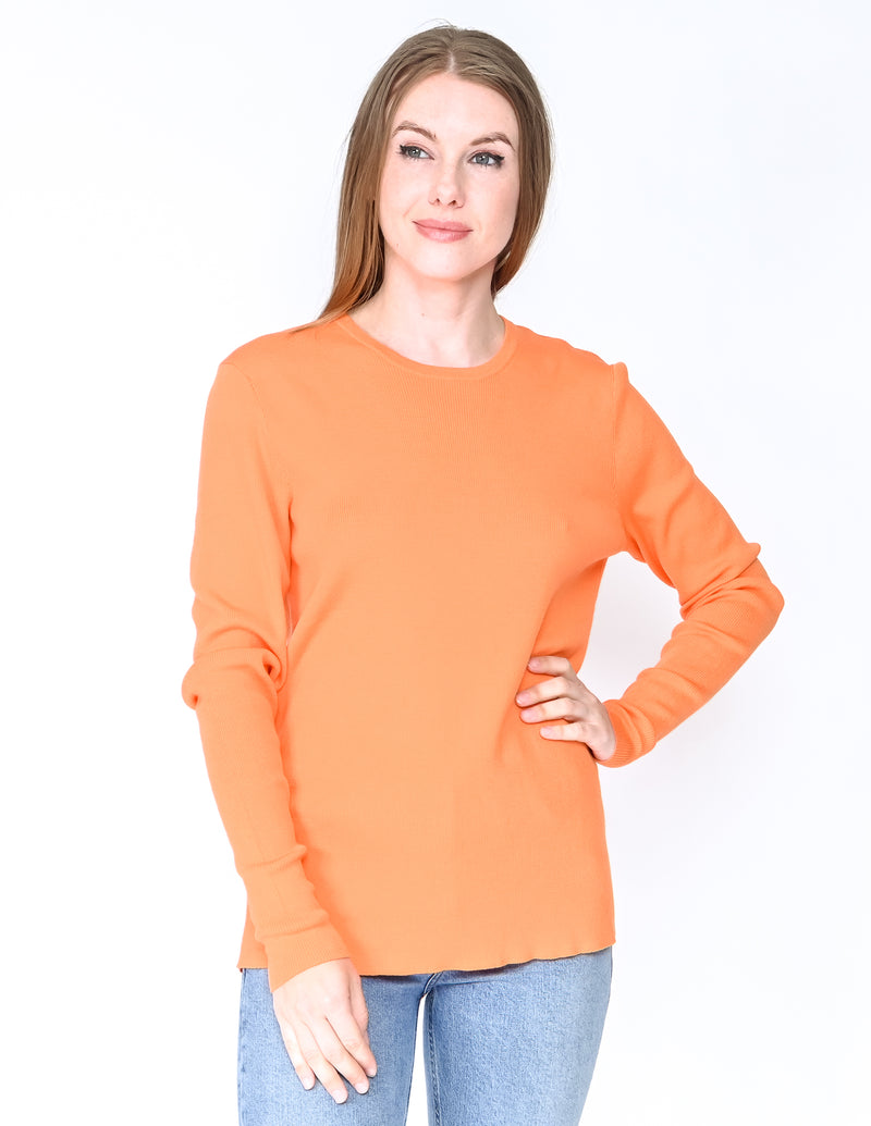 RALPH LAUREN Orange Merino Wool Ribbed LS Top NWT (Size XL)