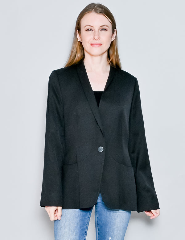 GIORGIO ARMANI Women's Black Textured Blazer (46)