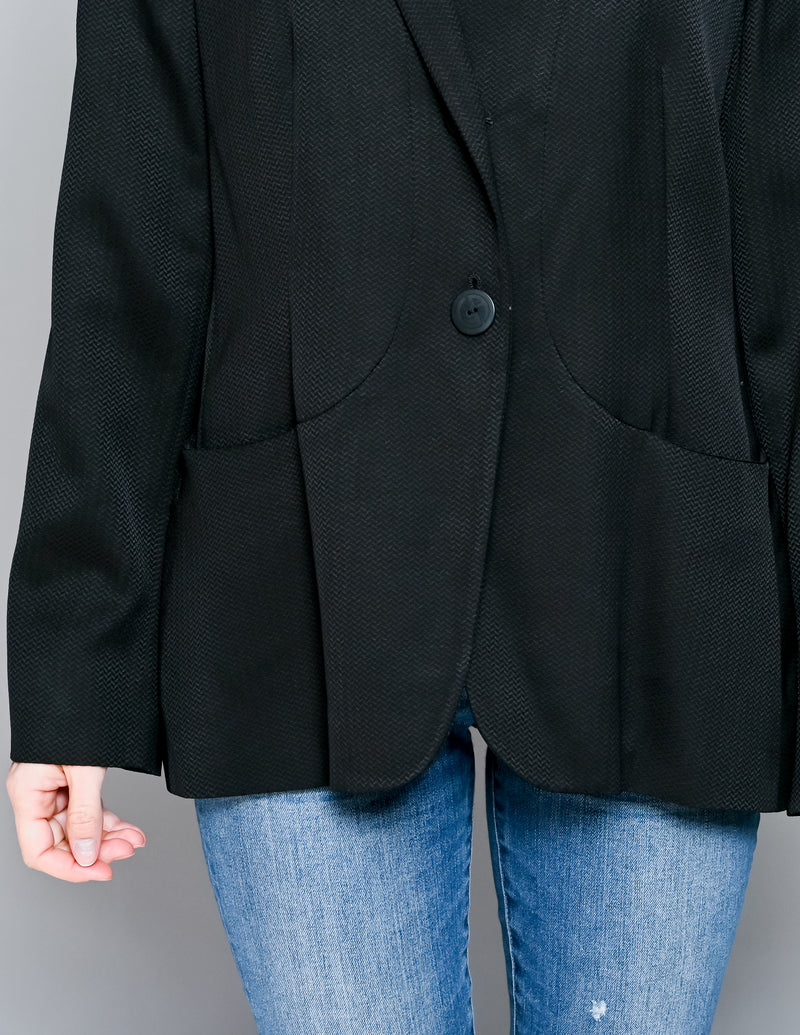 GIORGIO ARMANI Women's Black Textured Blazer (46)
