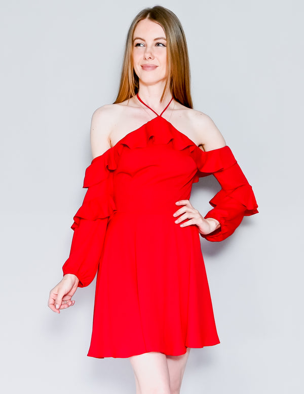 AMANDA UPRICHARD Scarlet Red Alma Mini Dress NWT (S)