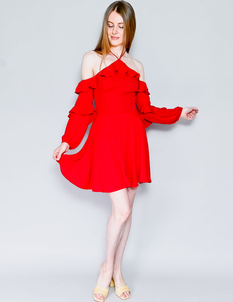 AMANDA UPRICHARD Scarlet Red Alma Mini Dress NWT (S)
