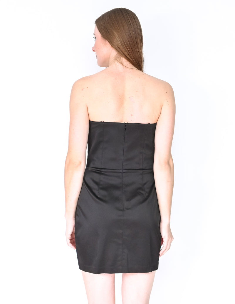 AMANDA UPRICHARD Black Strapless Cherri Mini Dress (Size S)