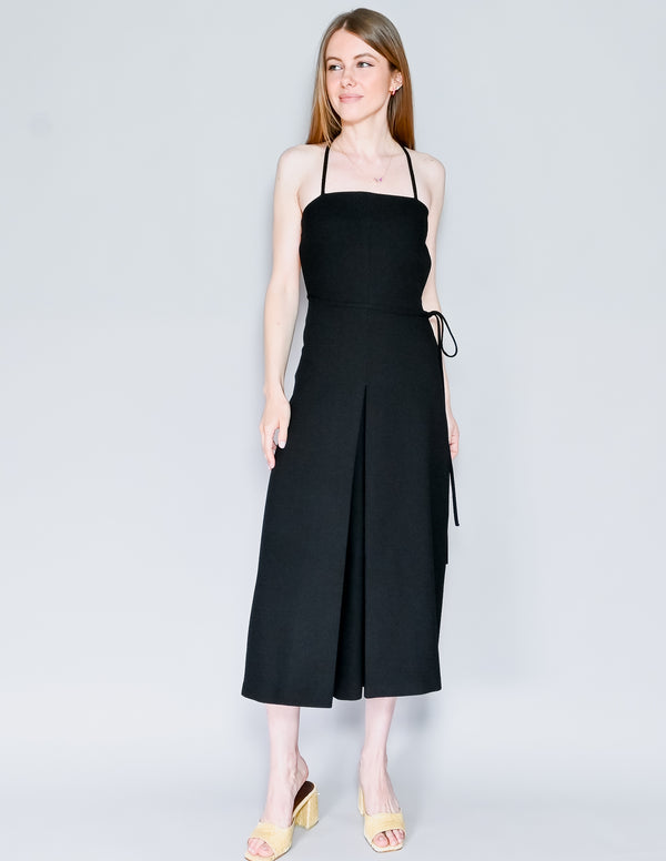 GIA STUDIOS Cropped Pleated Crepe Wide-leg Jumpsuit (36/S)