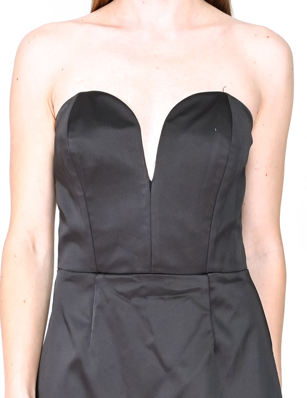 AMANDA UPRICHARD Black Strapless Cherri Mini Dress (Size S)
