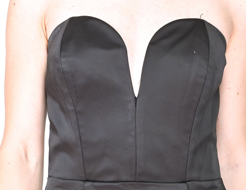 AMANDA UPRICHARD Black Strapless Cherri Mini Dress (Size S)