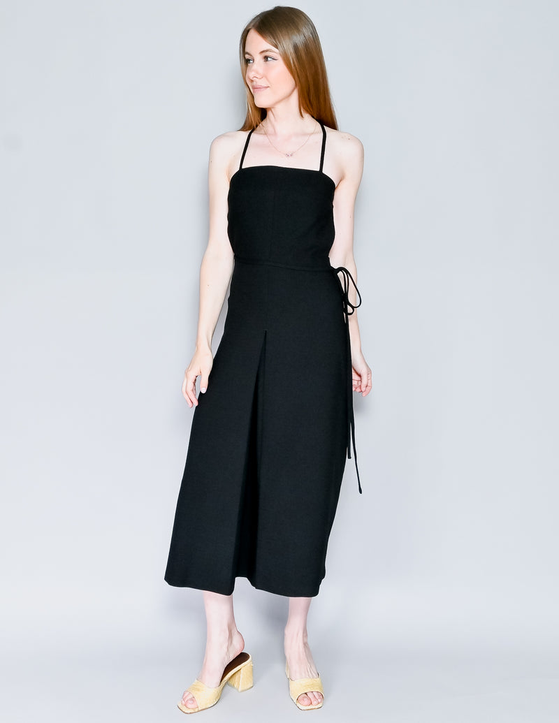GIA STUDIOS Cropped Pleated Crepe Wide-leg Jumpsuit (36/S)
