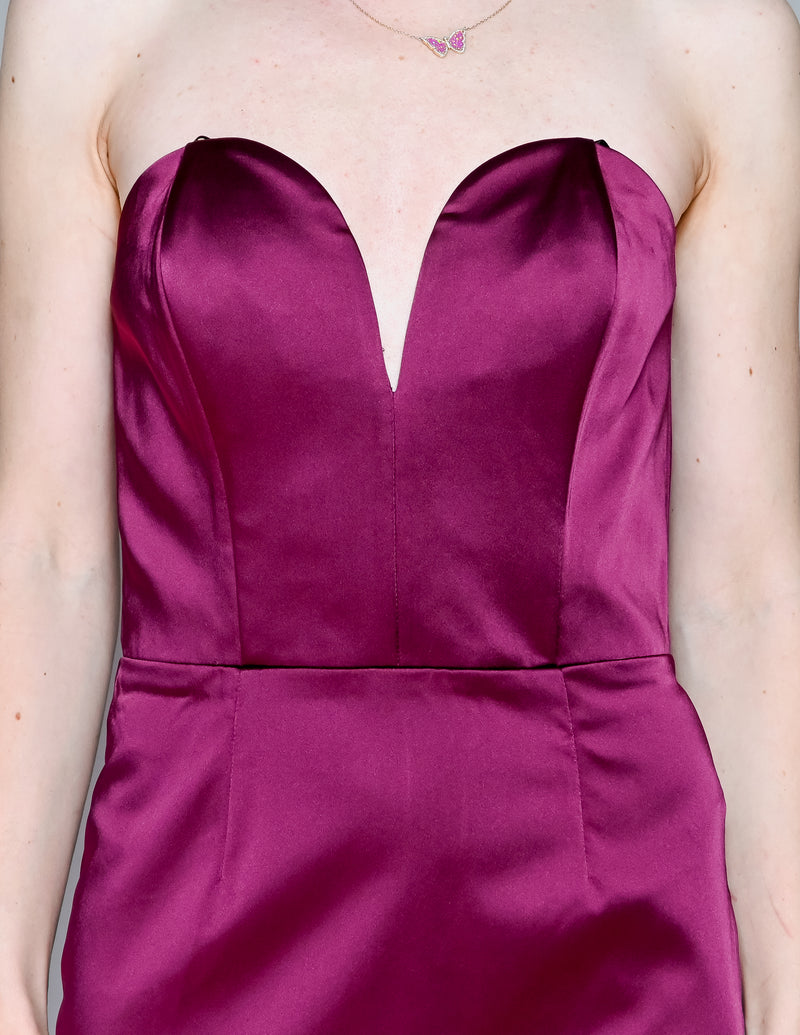 AMANDA UPRICHARD Purple Cherri Strapless Mini Dress (S)