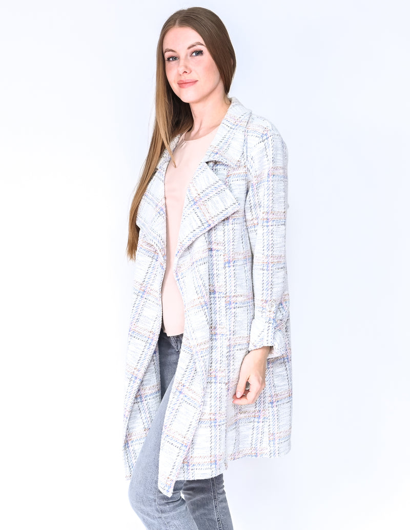 ANTHROPOLOGIE DOLAN Tweed Open-Front Coat Jacket (Size M)