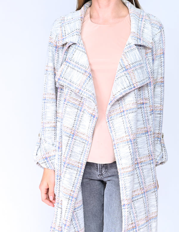 ANTHROPOLOGIE DOLAN Tweed Open-Front Coat Jacket (Size M)