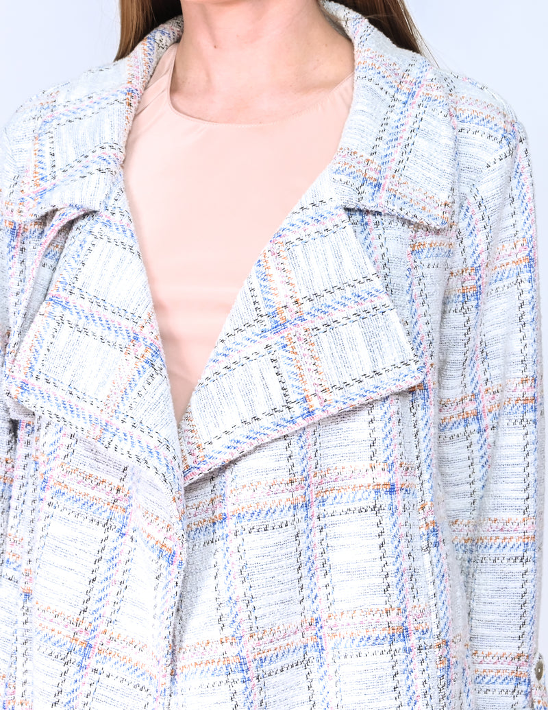 ANTHROPOLOGIE DOLAN Tweed Open-Front Coat Jacket (Size M)