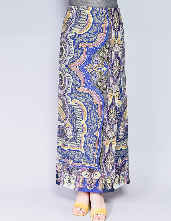ETRO Wool Silk Paisley Maxi Wrap Skirt (6)