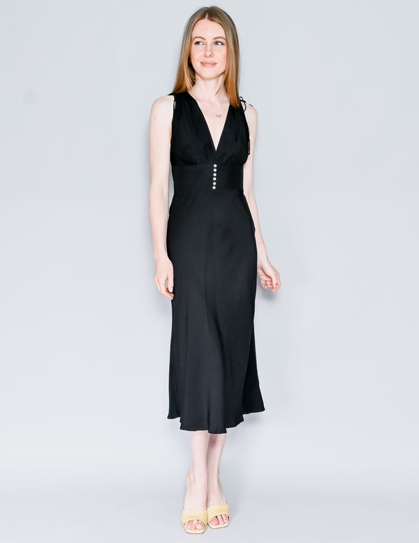 AMANDA UPRICHARD Silk Belvedere Midi Dress (S)