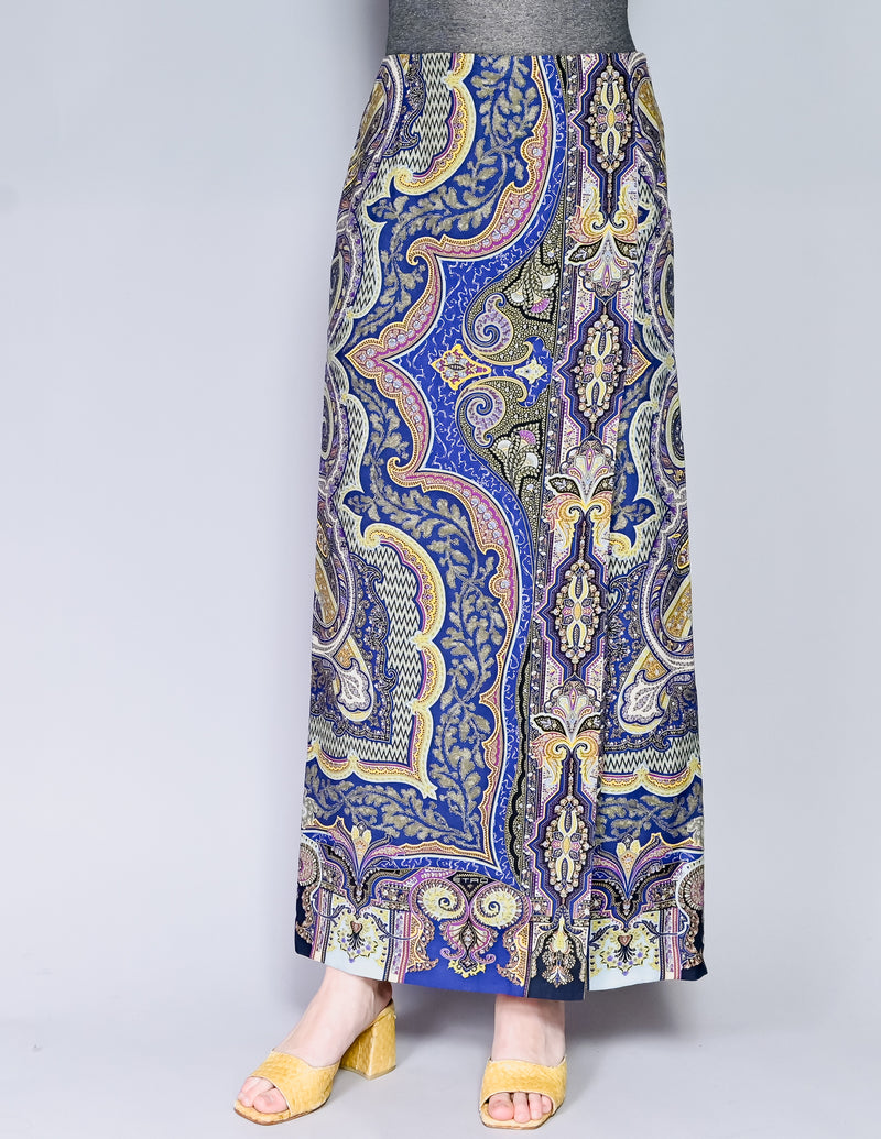 ETRO Wool Silk Paisley Maxi Wrap Skirt (6)