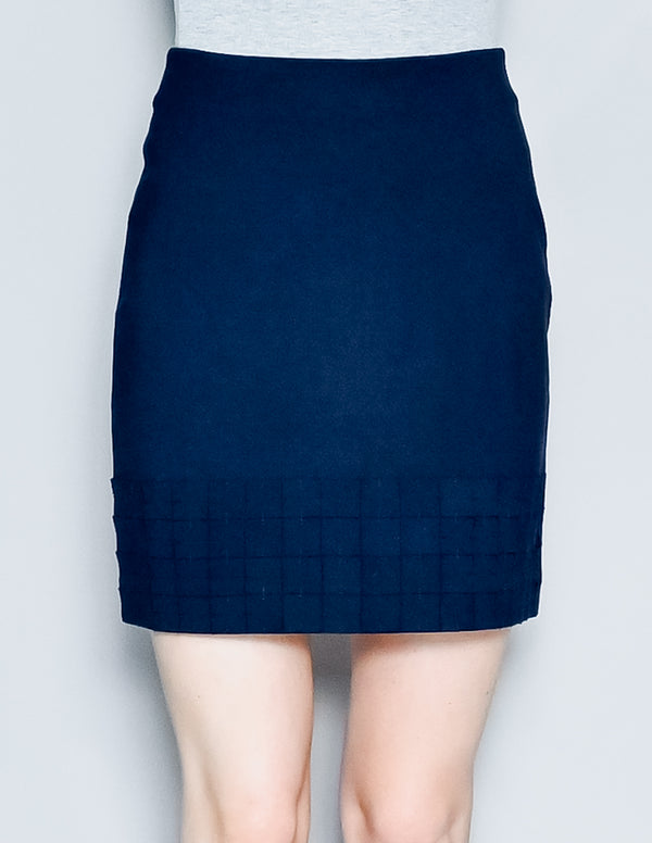 ALPHA60 Navy Blue Ponte Mini Skirt (XS)