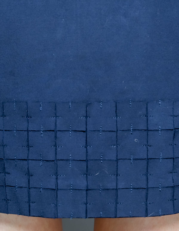 ALPHA60 Navy Blue Ponte Mini Skirt (XS)