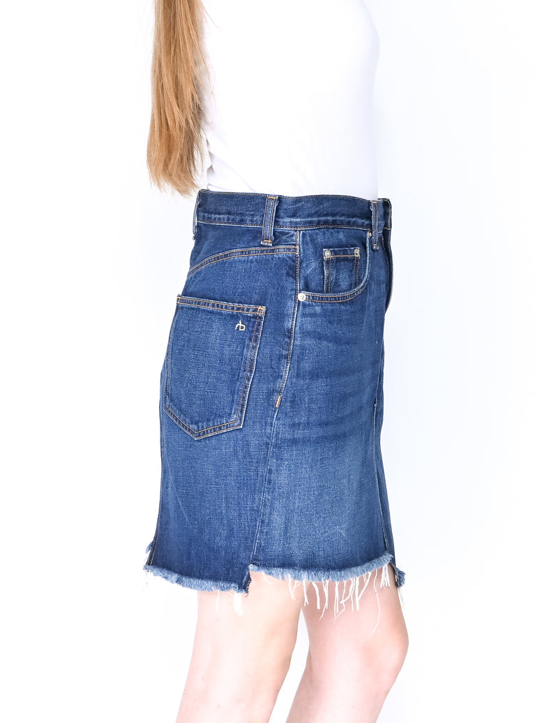 RAG & BONE Dive Pocket Shadow Cutoff Denim Skirt (Size 28)