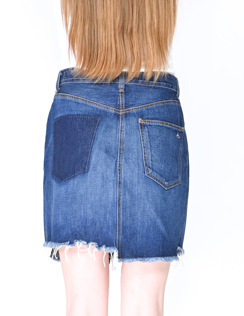 RAG & BONE Dive Pocket Shadow Cutoff Denim Skirt (Size 28)