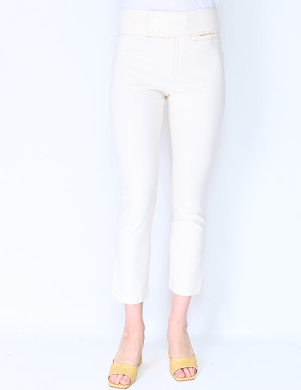 ISABEL MARANT Cream Skinny Cropped Pants (Size 6)