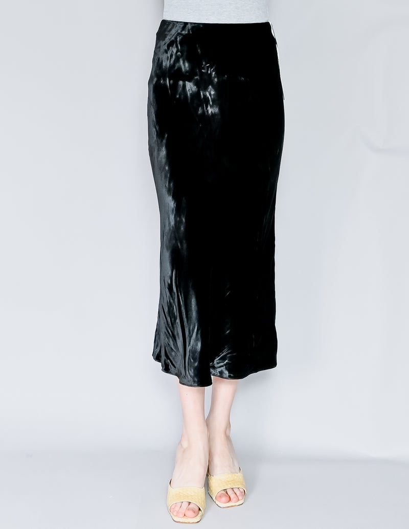 AMANDA UPRICHARD Paulina Black Velvet Midi Skirt (S)