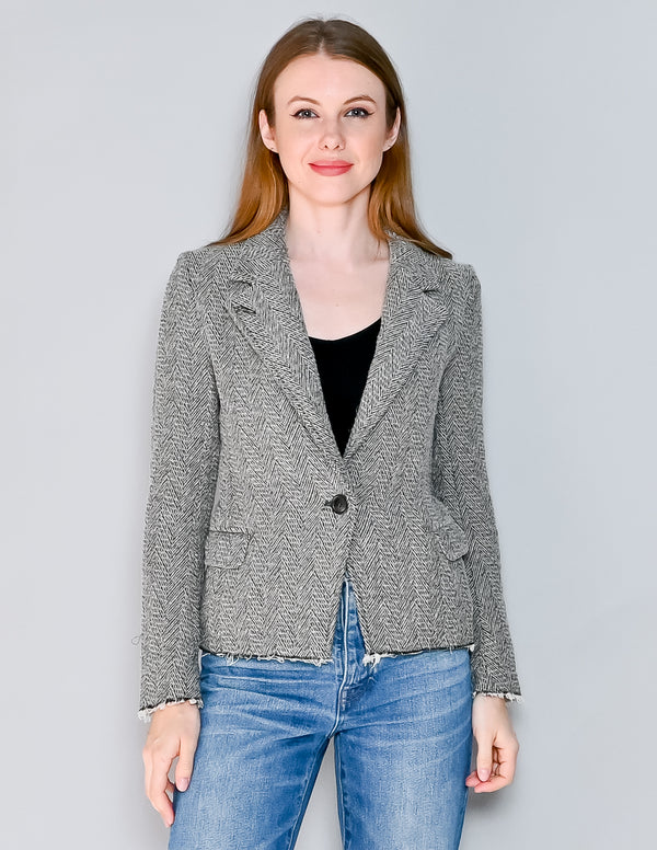 ISABEL MARANT Etoile Wool-Blend Herringbone Jacket (36)