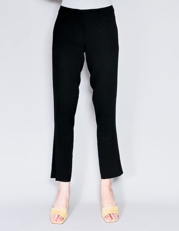 PRADA Black Straight-Leg Mid-Rise Trouser Pants (IT 40)