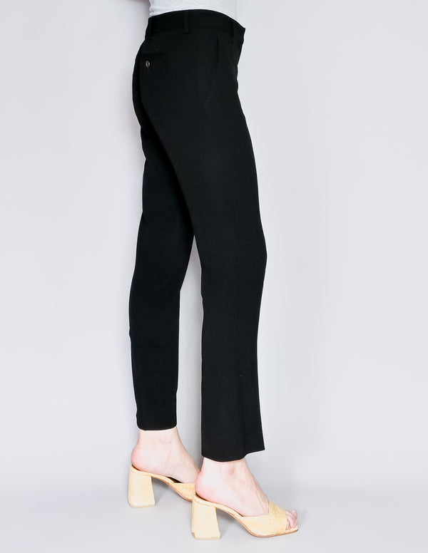 PRADA Black Straight-Leg Mid-Rise Trouser Pants (IT 40)