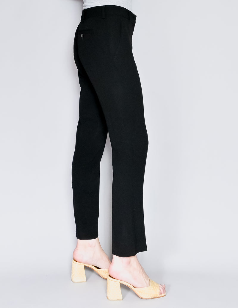 PRADA Black Straight-Leg Mid-Rise Trouser Pants (IT 40)