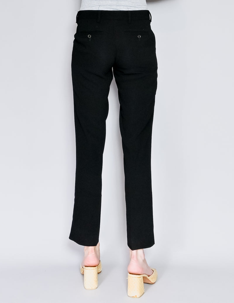 PRADA Black Straight-Leg Mid-Rise Trouser Pants (IT 40)