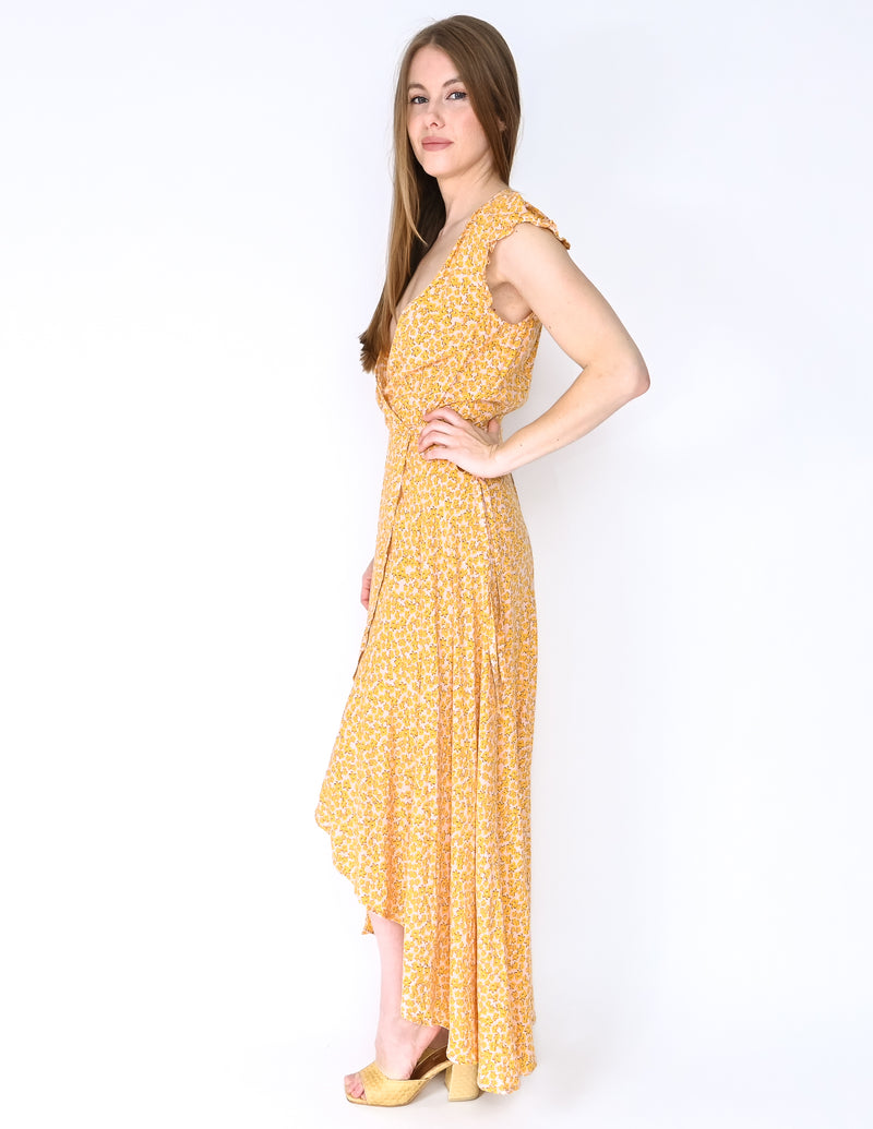 AUGUSTE Dean Sierra Ditsy Floral Maxi Wrap Dress (Size 0)