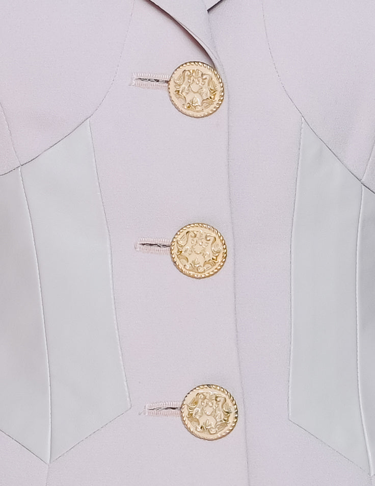 Vintage Alberto Makali Blush Pink Corset 3 Button Blazer Jacket (4)