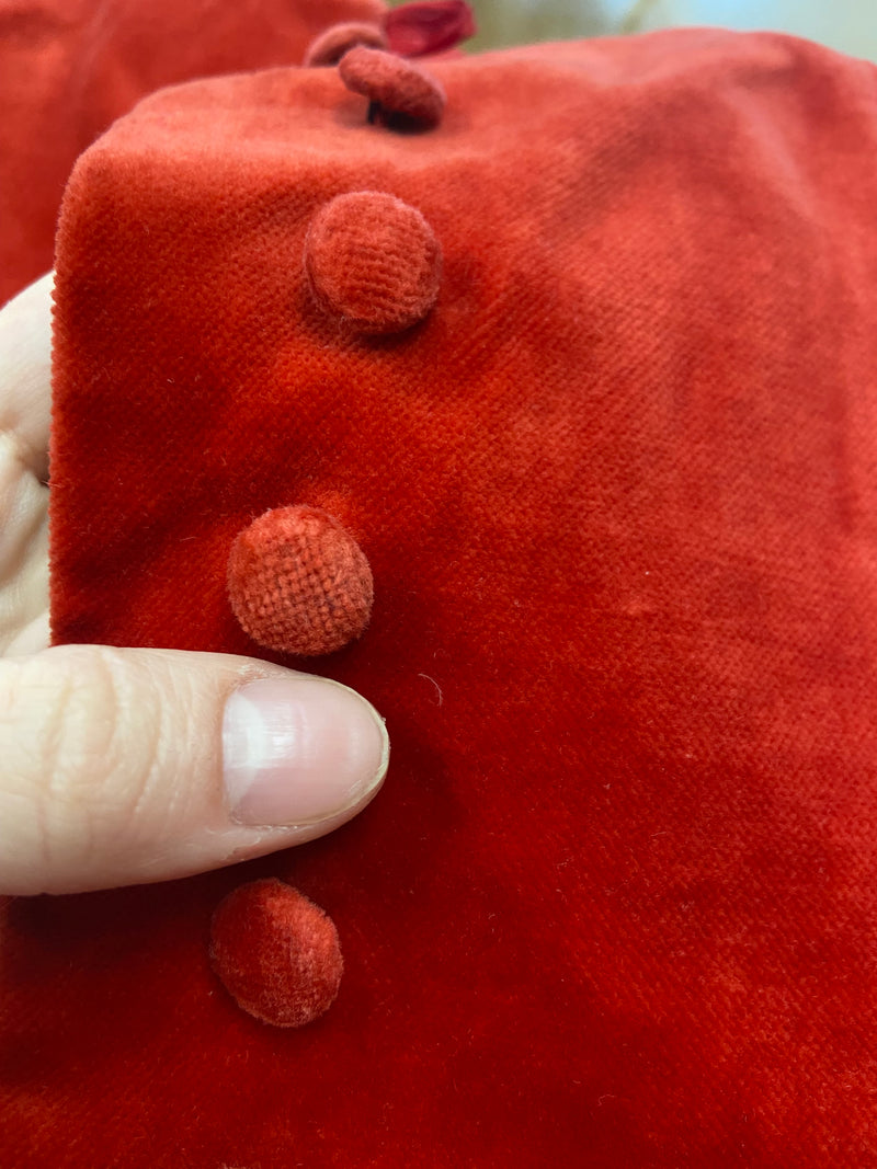 VINTAGE Laura Ashley Red Velvet Midi Dress (XS-S)