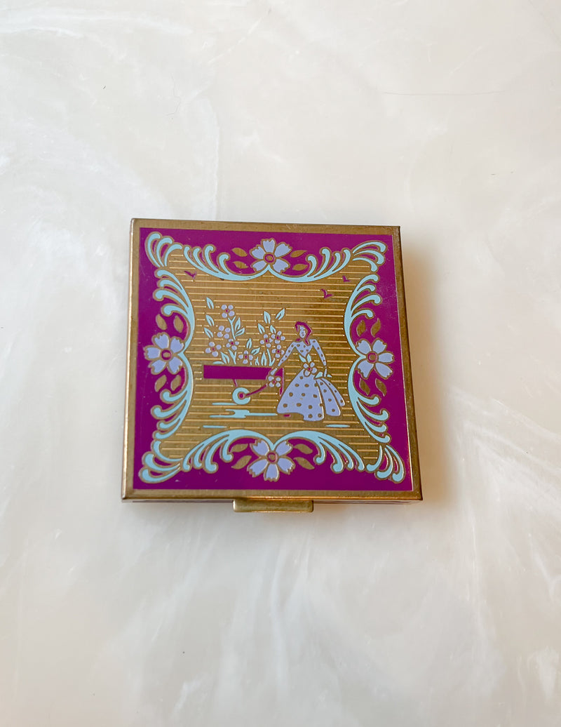 Antique 1930s Travel Dutch Enamel Compact