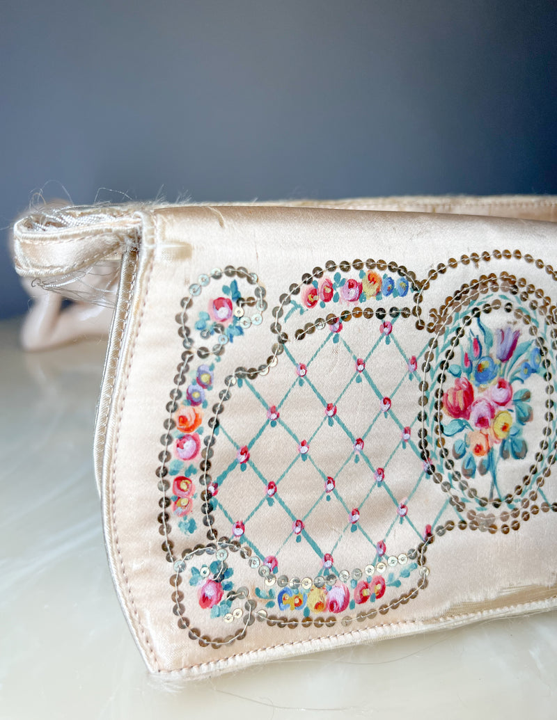 ISCO 1940s Handmade Painted Silk Mini Bag