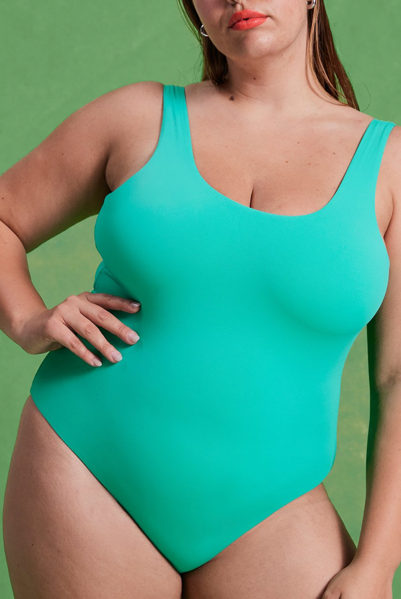 GIRLFRIEND COLLECTIVE Whidbey One Piece Swimsuit in Aqua FINAL SALE