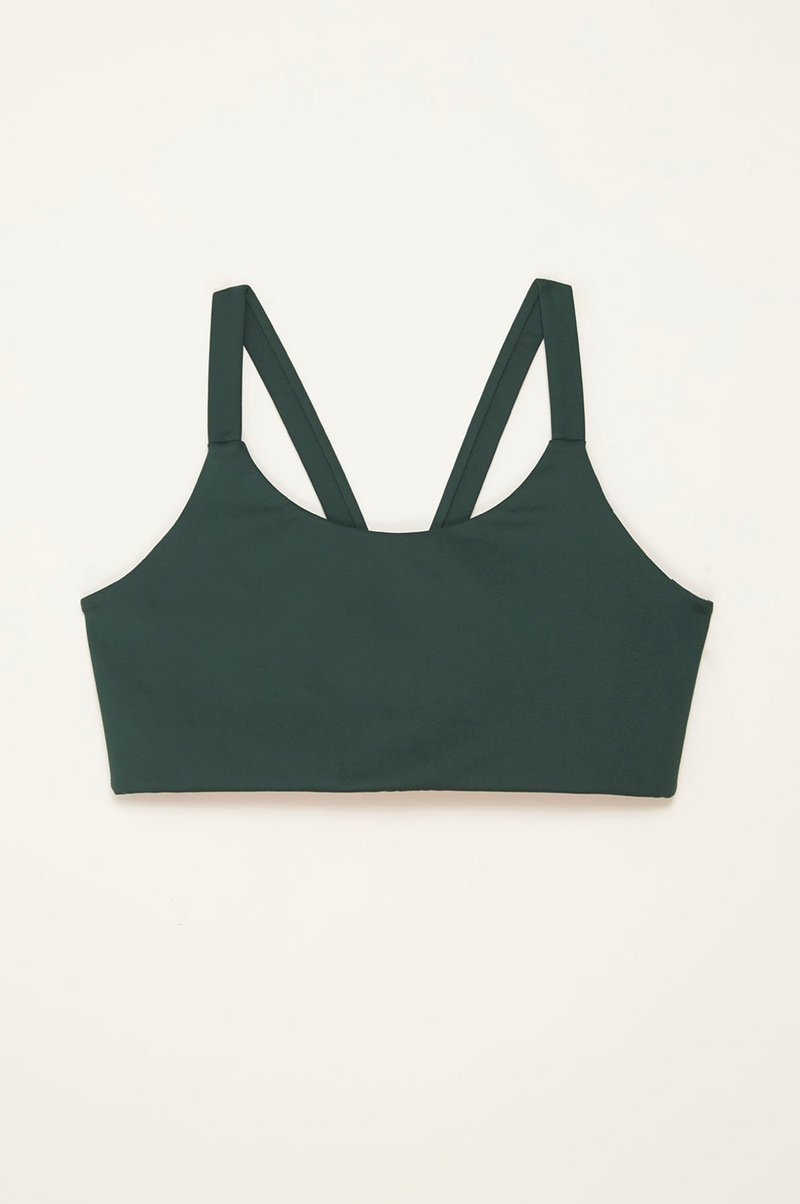 GIRLFRIEND COLLECTIVE Lou V-Back Bra in Moss FINAL SALE