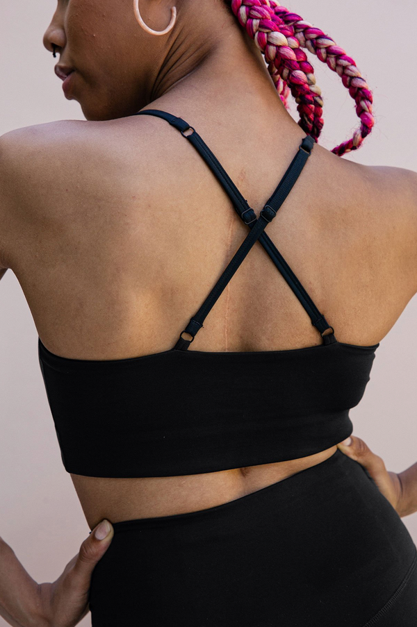 GIRLFRIEND COLLECTIVE Juliet Strappy Bra in Black FINAL SALE