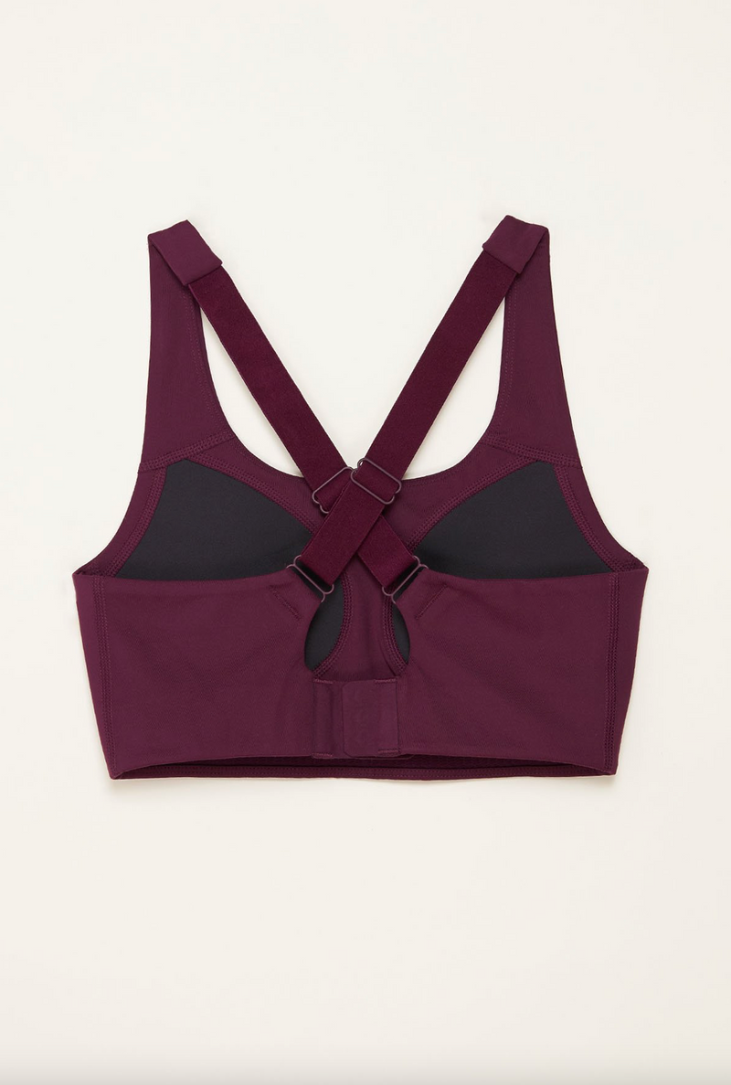 GIRLFRIEND COLLECTIVE Simone High Support Bra in Plum FINAL SALE