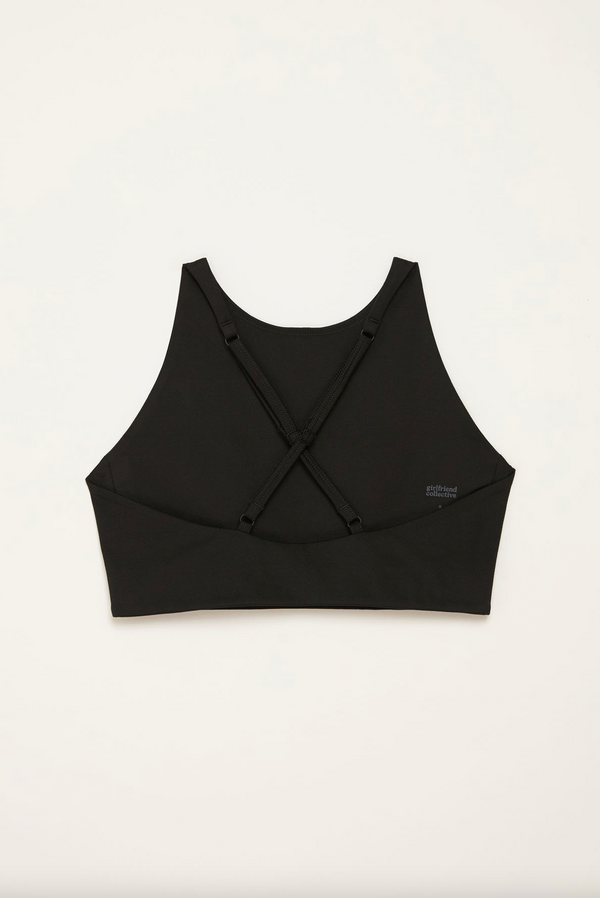 GIRLFRIEND COLLECTIVE Topanga Halter Bra in Black